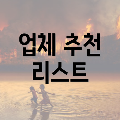 업체 추천 리스트