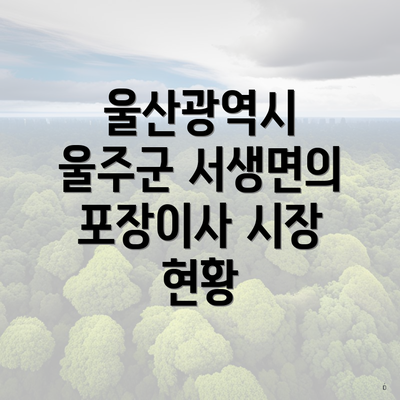 울산광역시 울주군 서생면의 포장이사 시장 현황