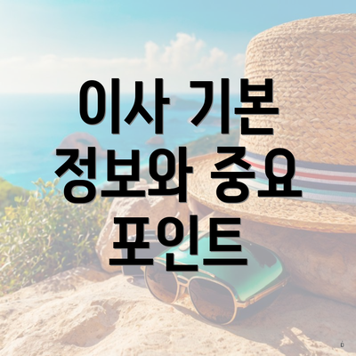 이사 기본 정보와 중요 포인트