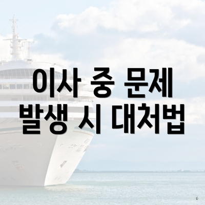 이사 중 문제 발생 시 대처법