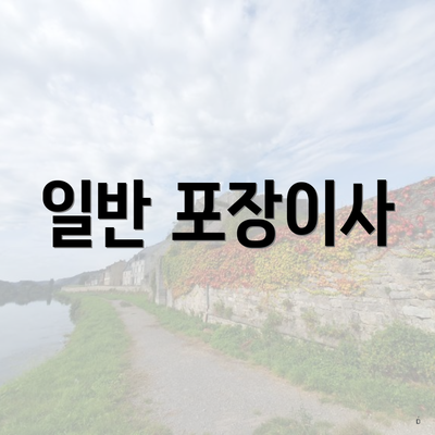 일반 포장이사