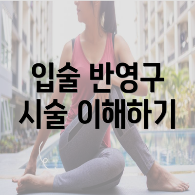 입술 반영구 시술 이해하기