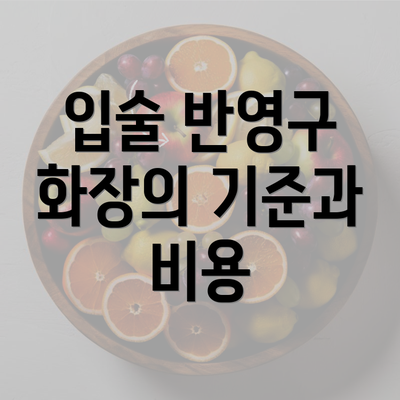 입술 반영구 화장의 기준과 비용