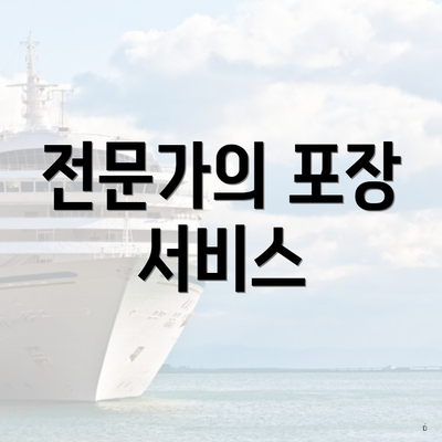 전문가의 포장 서비스