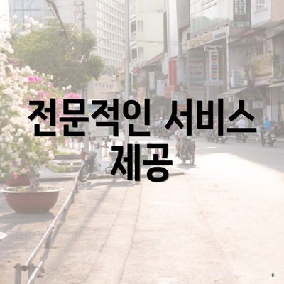 전문적인 서비스 제공