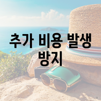 추가 비용 발생 방지