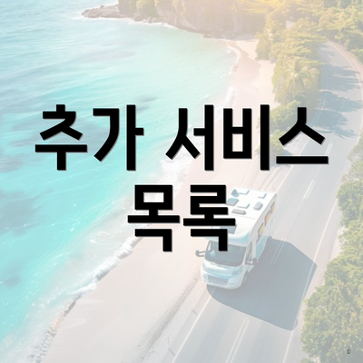 추가 서비스 목록