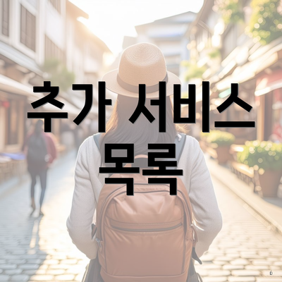 추가 서비스 목록