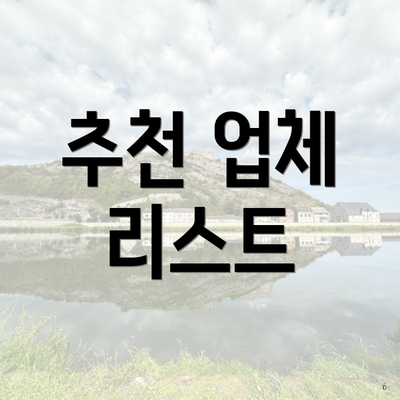 추천 업체 리스트