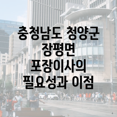 충청남도 청양군 장평면 포장이사의 필요성과 이점