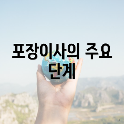 포장이사의 주요 단계