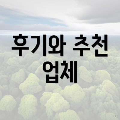 후기와 추천 업체