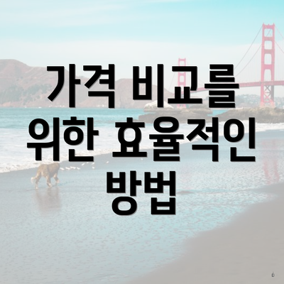 가격 비교를 위한 효율적인 방법