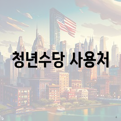 청년수당 사용처